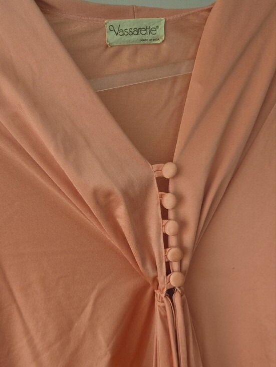 vassarette Other - Vassarette Vintage Coral Pink Caftan Nightgown with Button Placket
